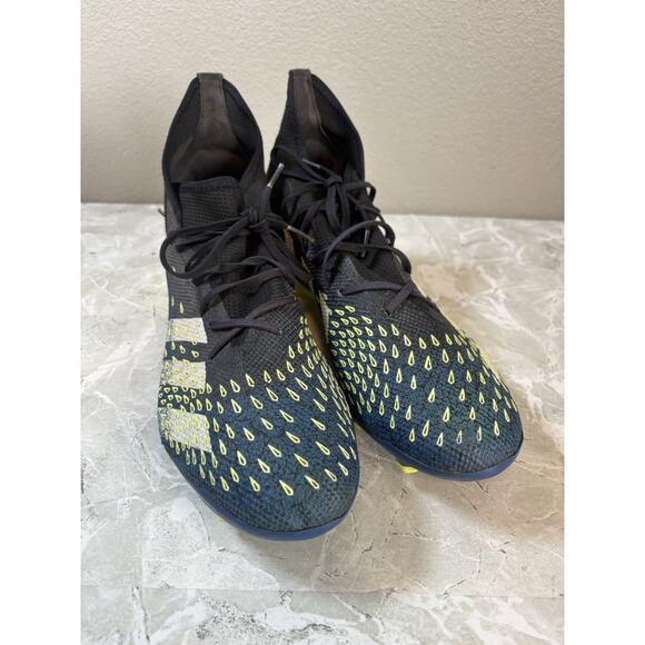 Adidas Predator Freak.3 Firm Men's Size 13 Cleats Black Blue White Yellow - Picture 1 of 10
